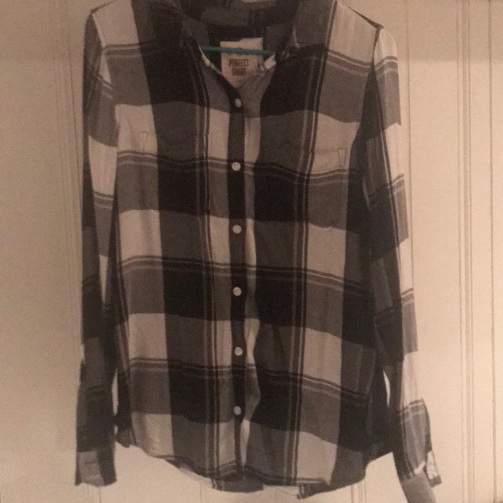 Black and white plaid shirt